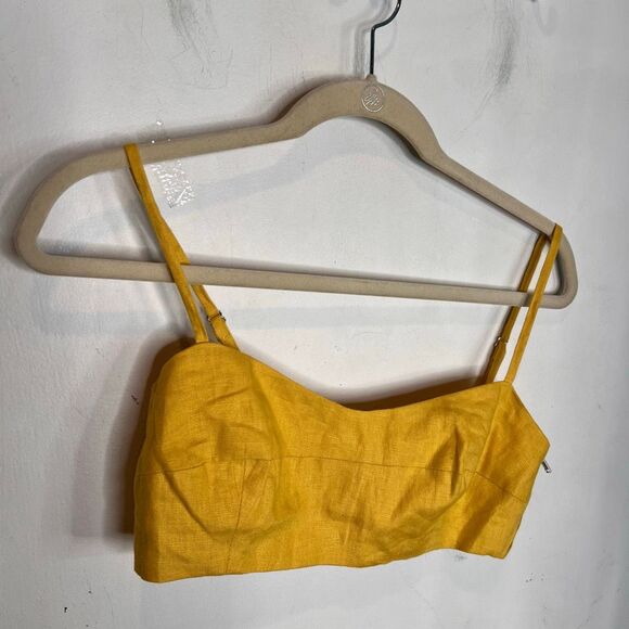 Reformation Tops - Reformation linen cropped tank mustard yellow new no tags